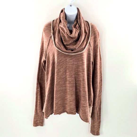 Free People Sweaters - Free People Beach Cocoon Cowl Neck Pullover Pink Sand Oversized Soft Sz S